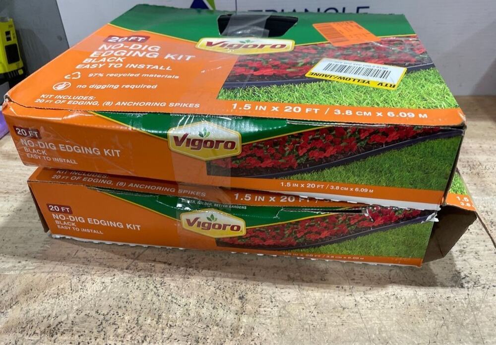 NEW 2 BOXES Vigoro 20 Ft/ea No Dig Landscape Edging Kit Black 1-1/2” Plastic